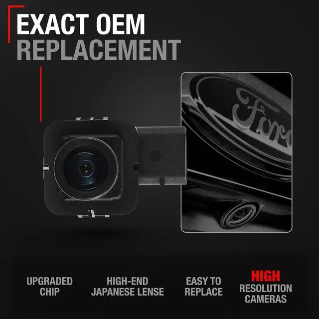 Alt view image 2 of 5 - Rear View Backup Camera - Compatible with 2013-2015 Ford Edge - Reverse Park Assist Camera - OEM ET4Z19G490A, DT4Z19G490A, DT4Z19G490B, 590-415