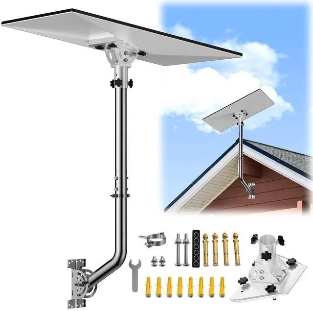 Main image of for Starlink Gen 3 Mount Stainless Steel Long Wall Mounting Bracket, 160 Adjustable Starlink Pole Mount with Gen3 Pipe Adapter, Wall Mounting kit for Star Link Standard 4/4x Dishes