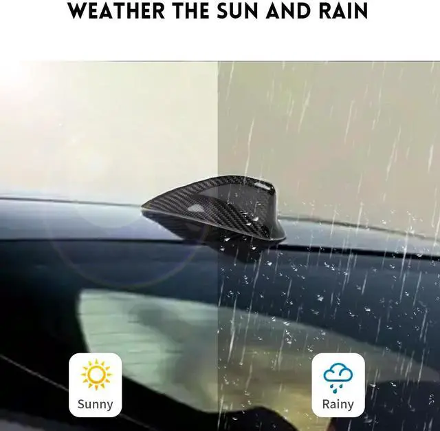 Alt view image 3 of 5 - BLAKAYA Compatible with Antenna Cover Shark Fin Trim Hood Real Carbon Fiber Automotive Roof Aerials for Toyota Camry 2024 2025 (Black)