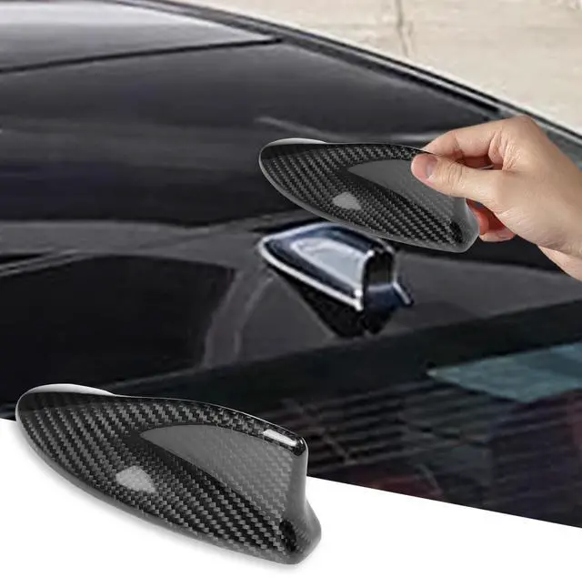 Alt view image 5 of 5 - BLAKAYA Compatible with Antenna Cover Shark Fin Trim Hood Real Carbon Fiber Automotive Roof Aerials for Toyota Camry 2024 2025 (Black)