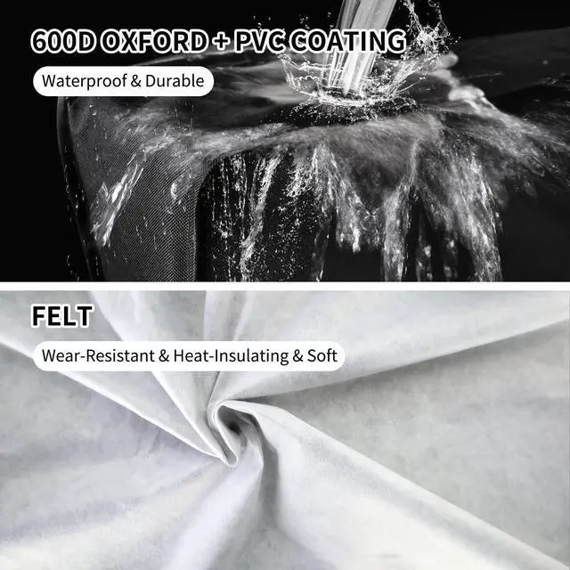 Alt view image 3 of 5 - Outdoor TV Cover for Winter 41-43 Inch - Felt Scratch Resistant Lining, 600D Oxford Weatherproof TV Screen Protector, Waterproof Zipper, Velcro Bottom, Outside Television Enclosure for Flat Screen TV