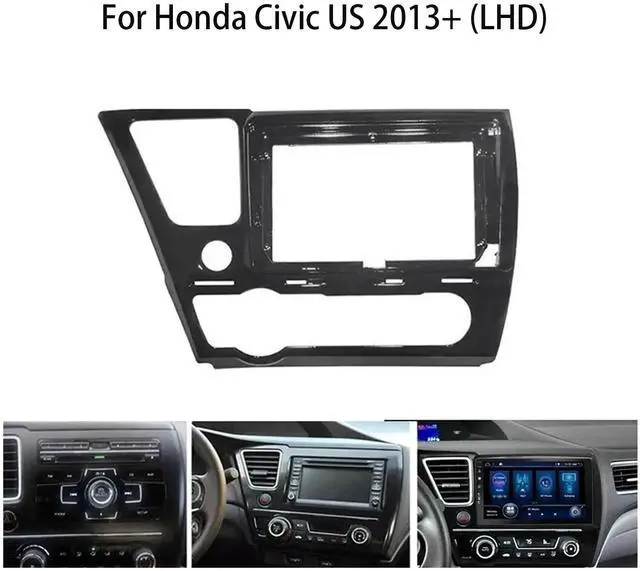 Alt view image 2 of 5 - 9'' Car Radio Stereo Dash Install Kit Fascia Panel Trim fits for Honda Civic 2013-2015 Installation Aftermarket Stereo Headunit