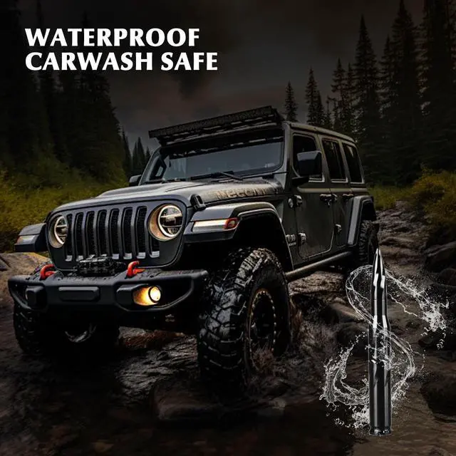 Alt view image 3 of 5 - 7.8in Car Truck Antenna Black Bullet Antenna Truck Accessories Silverado 1500 Ford F150 Dodge Ram 1500 GMC Sierra 1500 Ranger Short Replacement Antena para Carro (Black, 7.8in Spiral Style)