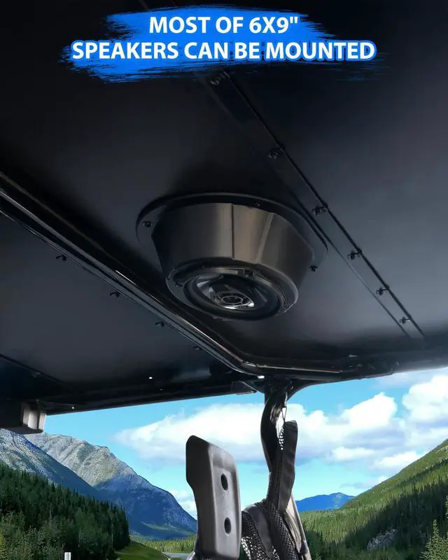 Alt view image 2 of 5 - SAUTVS 2PCS UTV 6 by 9 Inch Roof Speakers Pods Waterproof Dustproof Universal 6x9 Overhead Speakers Panels Enclosures Holder for Can-Am/Polaris/Kawasaki/Honda/Yamaha Accessories