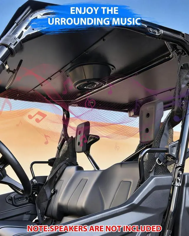 Alt view image 3 of 5 - SAUTVS 2PCS UTV 6 by 9 Inch Roof Speakers Pods Waterproof Dustproof Universal 6x9 Overhead Speakers Panels Enclosures Holder for Can-Am/Polaris/Kawasaki/Honda/Yamaha Accessories
