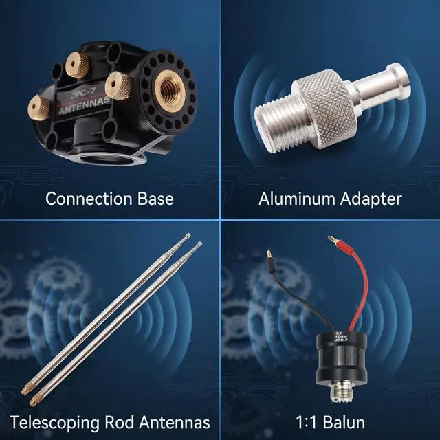 Alt view image 3 of 5 - JPC-7 HF Antennas for Ham Radio 7-50MHz All Band Shortwave Radio Antenna with Low SWR <1.2, 40m-6m 8 Bands Easy Setup for POTA/Field Day