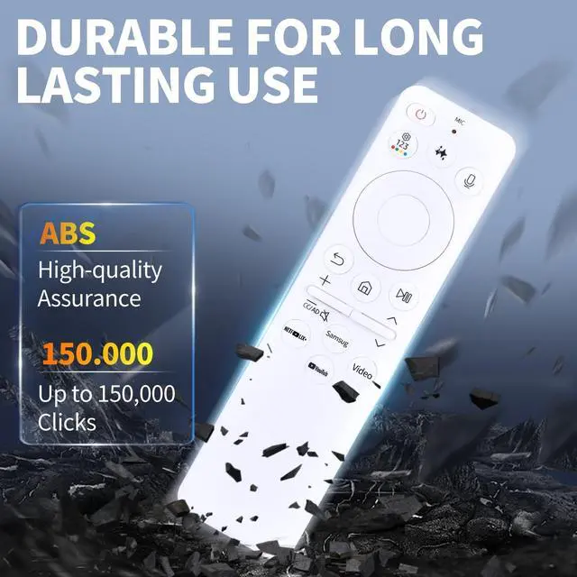 Alt view image 5 of 5 - FQOUG BN59-01480A for Samsung Solar TV Remote Control with AI, Rechargeable Replacement for Samsung Smart TV with Voice Control, Solarcell and USB Charging, White (2025 Models)