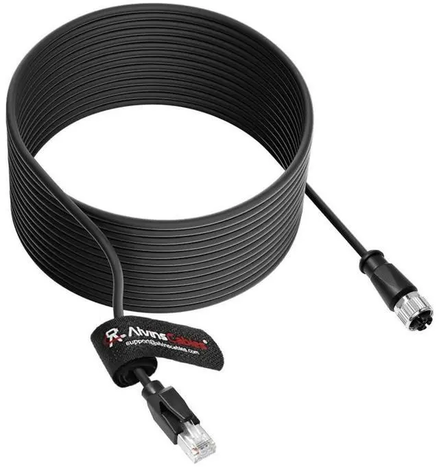 Alt view image 2 of 4 - Alvin's Cables M12 X-Code 8 Pin Female to RJ45 Ethernet Cable Cat6a High-Flex Shielded for Cognex Keyence Basler Industrial Automation Fieldbus Module 49.2ft/15m