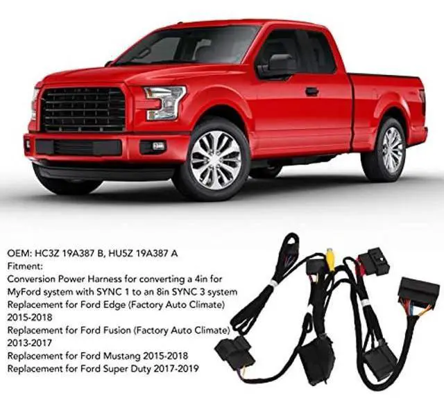 Alt view image 5 of 5 - PNP Conversion Power Harness Kit for SYNC 3 System, 8 Inch, Plug and Play, Compatible with Edge, Super Duty, Automatic Climate Control