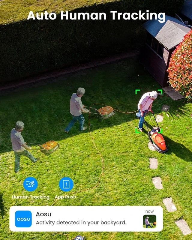 Alt view image 4 of 5 - aosu 3K 5MP Solar Security Camera Wireless Outdoor PTZ 360 Smart Tracking