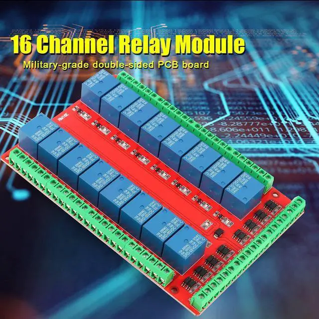 Alt view image 3 of 5 - 16 Channel Relay Board, High Low Level DC 5V Two Way Isolated Optocoupler Interface Module,AC 250V 10A,DC 30V/10A,User Friendly Interface, Power Reverse Connection
