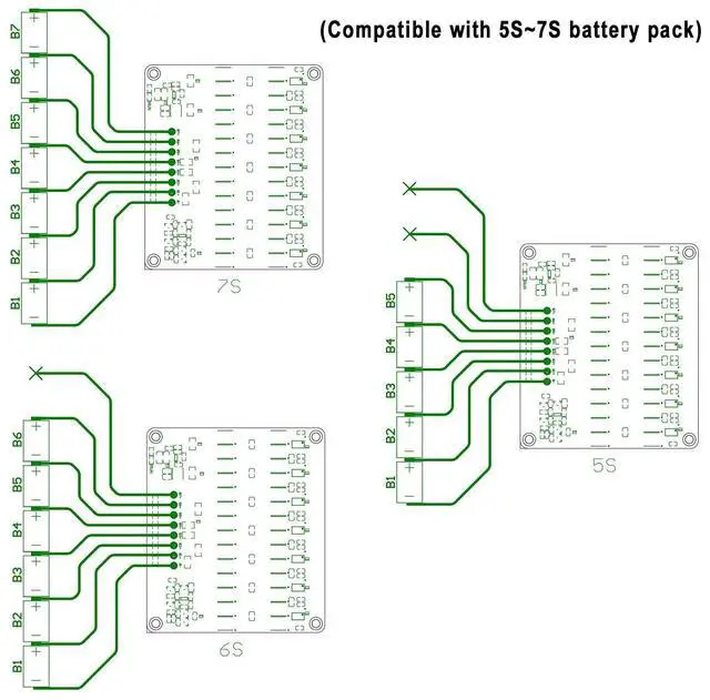 Alt view image 4 of 5 - 6S 7S 5.5A Capacitor Active Equalizer Balancer LFP Lifepo4 Lithium Lipo/Titanate LTO Battery Energy Transfer Active Equalization Module Faster Whole Group Balancer