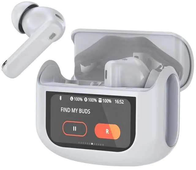 Main image of Thunelec Wireless Earbuds, Bluetooth 5.4 Ear Buds with Multifunctional Touch Screen, Grey