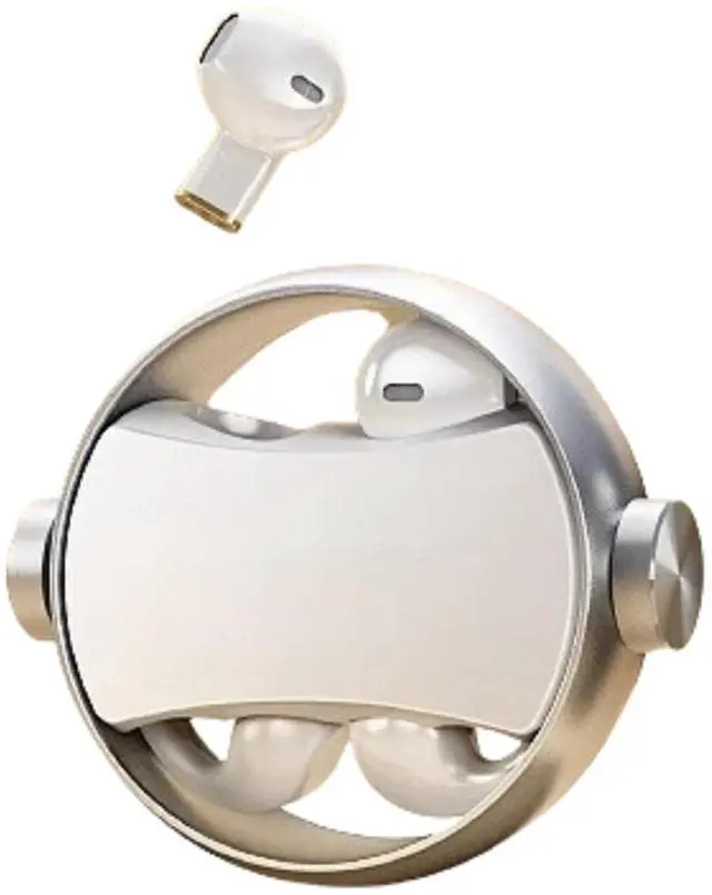 Main image of Tangxi 2-in-1 Clip on Open Ear Headphones Wireless Earbuds, Bluetooth 5.3 Couple Earbuds with Clear HiFi Sound, Noise Reduction, IPX5 Water Proof, 140H Playtime (White)