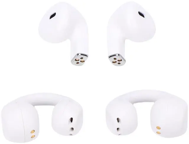 Alt view image 2 of 5 - Tangxi 2-in-1 Clip on Open Ear Headphones Wireless Earbuds, Bluetooth 5.3 Couple Earbuds with Clear HiFi Sound, Noise Reduction, IPX5 Water Proof, 140H Playtime (White)
