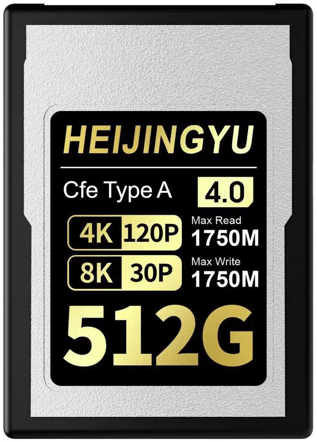 Main image of HEIJINGYU 512GB CFexpress 4.0 Type A High Performance Memory Card Professional Grade, Up to 1750MB/s Read Speed and 1750MB/s Write Speed for 4K 120P, 8K 30P Recording for Sony Alpha & FX Cameras