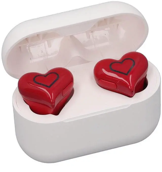 Main image of YOUTHINK Heart Shaped Earbuds Stylish Unique Gradient Light HiFi Stereo Sound for Sport Business Earphones with Charging Case for Workouts Running PC, ABS 2 Earphones 8 Earplugs (#1)