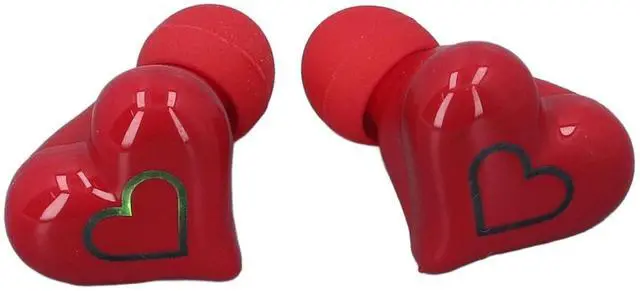 Alt view image 4 of 5 - YOUTHINK Heart Shaped Earbuds Stylish Unique Gradient Light HiFi Stereo Sound for Sport Business Earphones with Charging Case for Workouts Running PC, ABS 2 Earphones 8 Earplugs (#1)