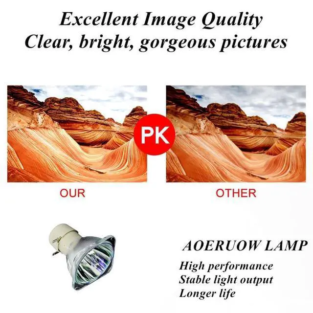 Alt view image 4 of 5 - AOERUOW 5J.JAD05.001 / 5J.JAC05.001 / 5J.JAR05.001 / 5J.J5405.001 Replacement Lamp Bulb for BenQ MW824ST,MX824ST,MX823ST,MX621ST,MW621ST,W700,W700+,W703D,W1060,EP5920 Projectors
