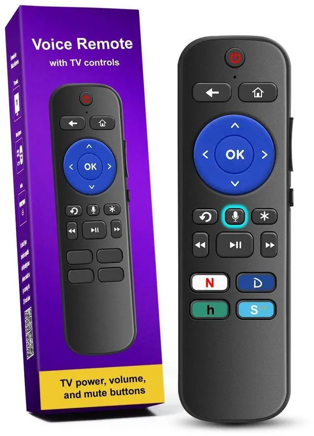 Main image of Voice Remote Replacement - for Streaming Player, Stick, TV and Audio - 4 app Shortcuts.
