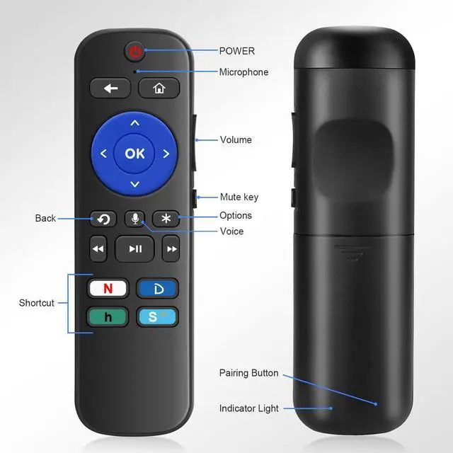 Alt view image 3 of 4 - Voice Remote Replacement - for Streaming Player, Stick, TV and Audio - 4 app Shortcuts.
