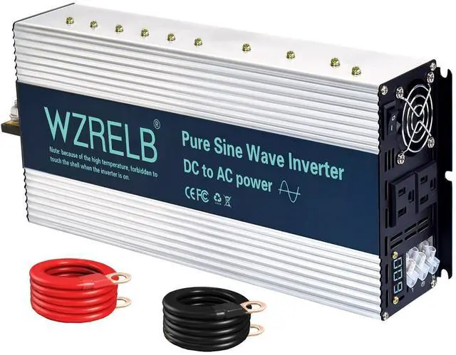 Main image of WZRELB 4000W Pure Sine Wave Inverter, Car Power Inverter 60V DC to 110V 120V AC Converter for RV, Truck, Solar, Outdoor with Dual AC Outlets, Hardwire Port, Surge 8000W, LED Display,Off-Grid