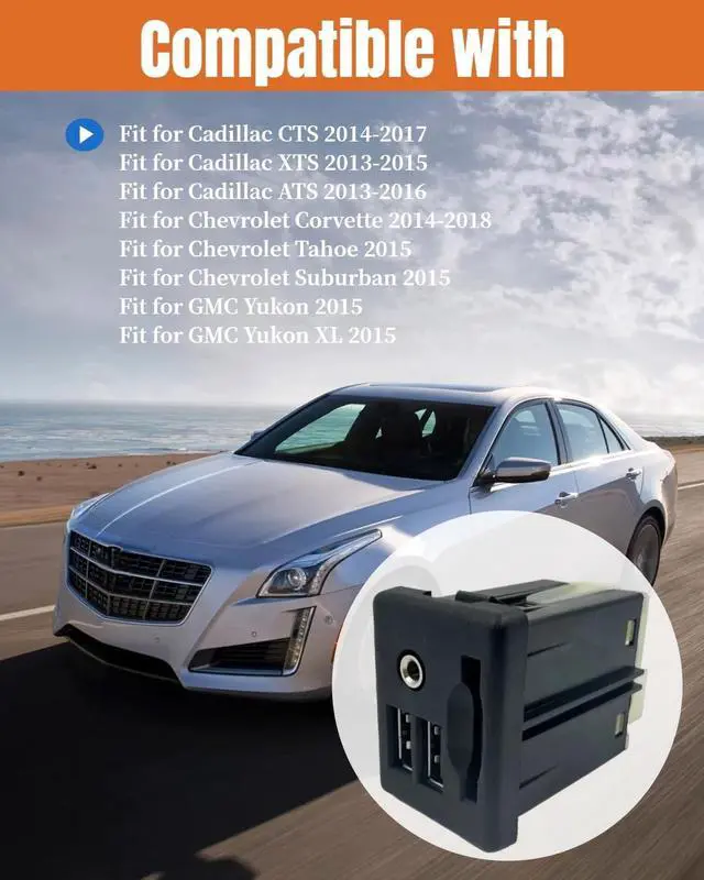 Alt view image 3 of 5 - Moryzian 13581213 Dual USB Port SD Card Slot Interface AUX Jack Fit for Cadillac CTS XTS ATS, Fit for Chevy Corvette Tahoe Suburban, Fit for GMC Yukon XL Audio Input Adapter