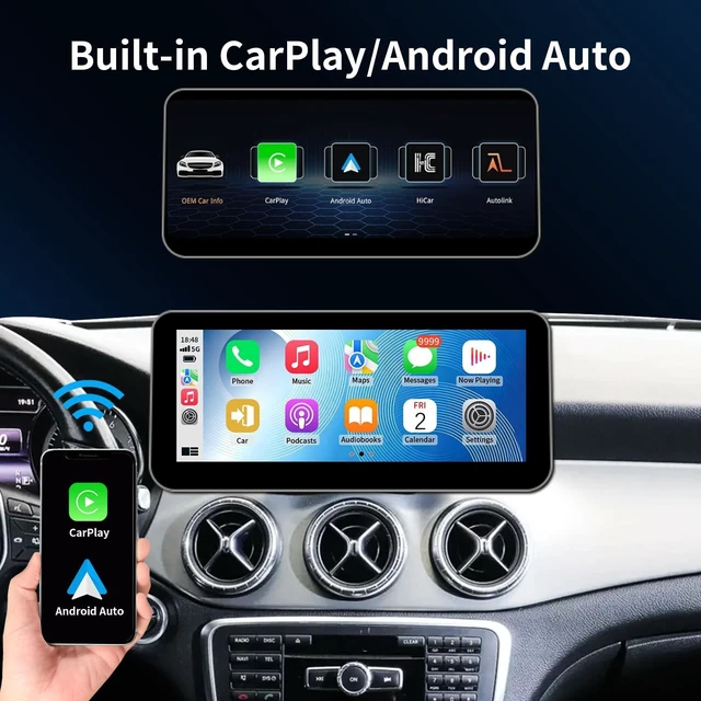Alt view image 2 of 5 - BARGGN Wireless CarPlay/Android Auto 10.25 Touchscreen for Mercedes Benz A CLA GLA W176/C117/X117/X156 (2013-2015) with NTG4.5/4.7 Linux System, Radio Receiver, Bluetooth, Car Stereo (10.25inch