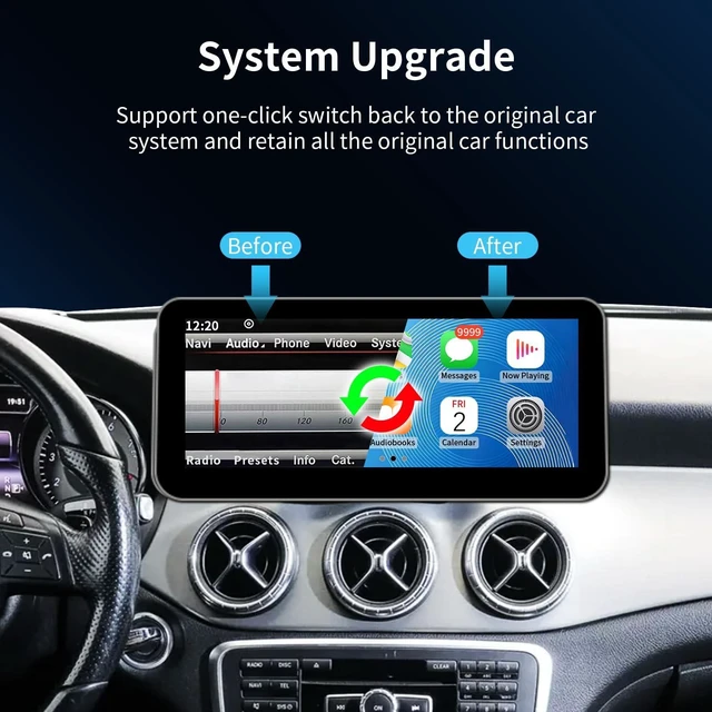 Alt view image 4 of 5 - BARGGN Wireless CarPlay/Android Auto 10.25 Touchscreen for Mercedes Benz A CLA GLA W176/C117/X117/X156 (2013-2015) with NTG4.5/4.7 Linux System, Radio Receiver, Bluetooth, Car Stereo (10.25inch