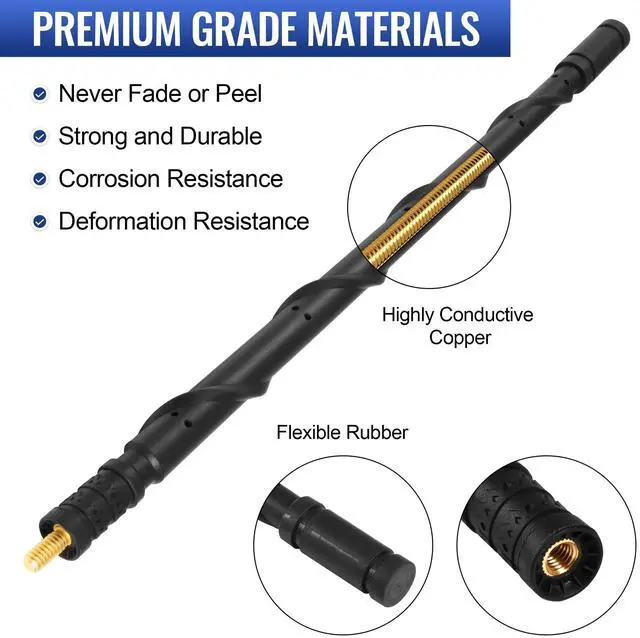 Alt view image 3 of 5 - VOFONO 13 Inch Antenna Compatible with Ford F150 2009-2025, F-250 F-350 2017-2025, Automotive Antenna for Ford Trucks, Short Antenna Replacement F-150 Accessories