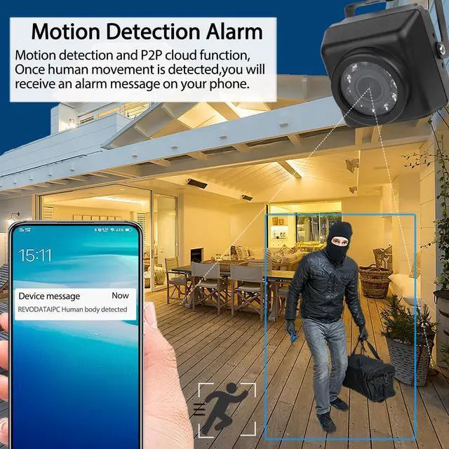 Alt view image 5 of 5 - REVODATA 5MP IP65 Waterproof POE IP Mini Camera,940nm Invisible LED Infrared POE Camera Night Vision,3.6mm Lens Mini Indoor/Outdoor Security Cam Motion Detection,PC/Phone App (I704-3-P-HSV6)