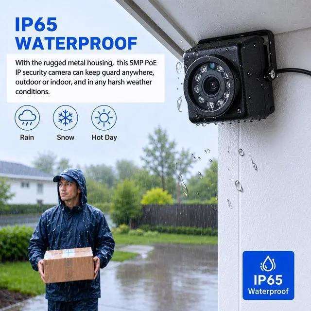 Alt view image 4 of 5 - REVODATA 5MP IP65 Waterproof POE IP Mini Camera,940nm Invisible LED Infrared POE Camera Night Vision,3.6mm Lens Mini Indoor/Outdoor Security Cam Motion Detection,PC/Phone App (I704-3-P-HSV6)