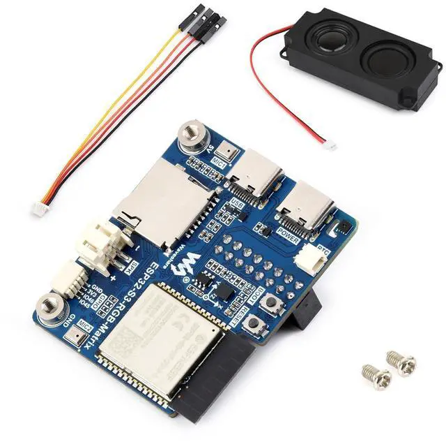 Main image of KLAYERS ESP32-S3 RGB Matrix Driver Board with Dual Microphones Array, W-F & BT 5, AI Voice Support