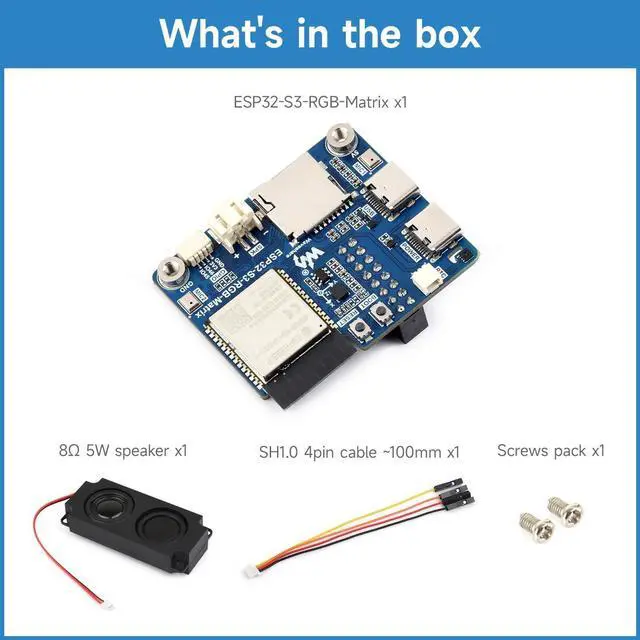 Alt view image 2 of 5 - KLAYERS ESP32-S3 RGB Matrix Driver Board with Dual Microphones Array, W-F & BT 5, AI Voice Support