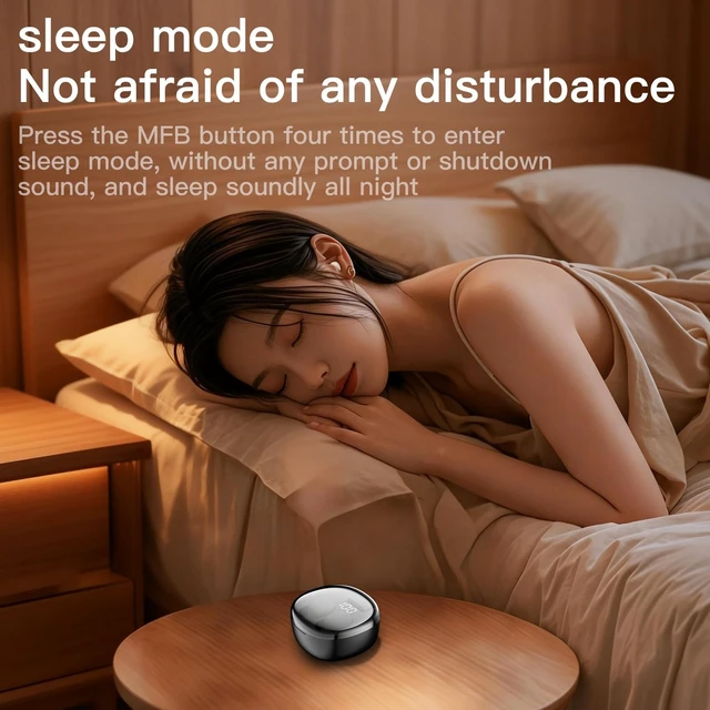 Alt view image 5 of 5 - TMGADTDU Mini Invisible Wireless Bluetooth Earbuds, Beige