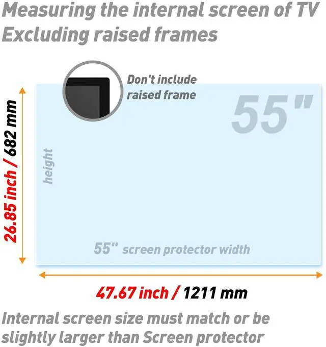 Alt view image 5 of 5 - BU TV Screen Protectors 55 Anti-Glare TV Film Anti-Blue Light Screen Protector, Anti Glare Film for TV 55 Inch Anti UV Film Protection Eyes,Reduce TV Screen Reflections and Glare