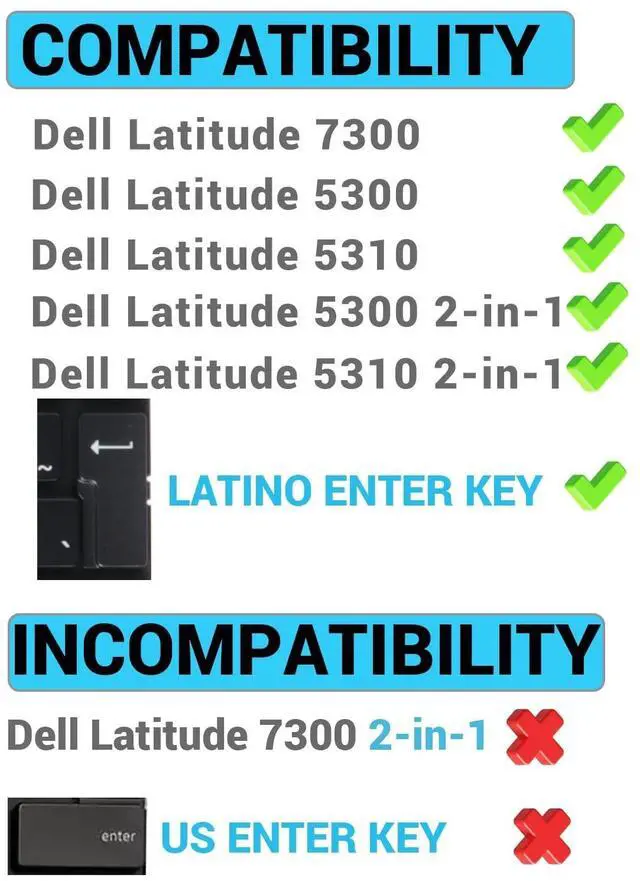 Alt view image 2 of 5 - LeFix Latin Spanish Keyboard,Backlit Keyboard,for Dell Latitude 7300 5300 5310^^ 5300 2-in-1,Black Color,DPN:0DTF98