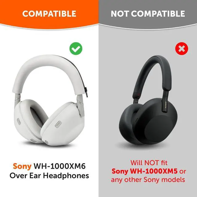 Alt view image 2 of 5 - WC ShellZ XM6 Protective Silicone Shell & Headband Covers Compatible with Sony WH-1000XM6 Headphones by Wicked Cushions ^^ Premium Silicone ^^ Platinum Silver
