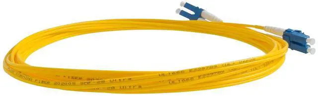 Alt view image 2 of 5 - SpeedyFiberTX 1-Pack 10 Meter LC to LC Fiber Patch Cable, Corning SMF-28 Singlemode 9/125um Ultra Optical Fiber, Duplex, Yellow Riser OFNR Cable Jacket
