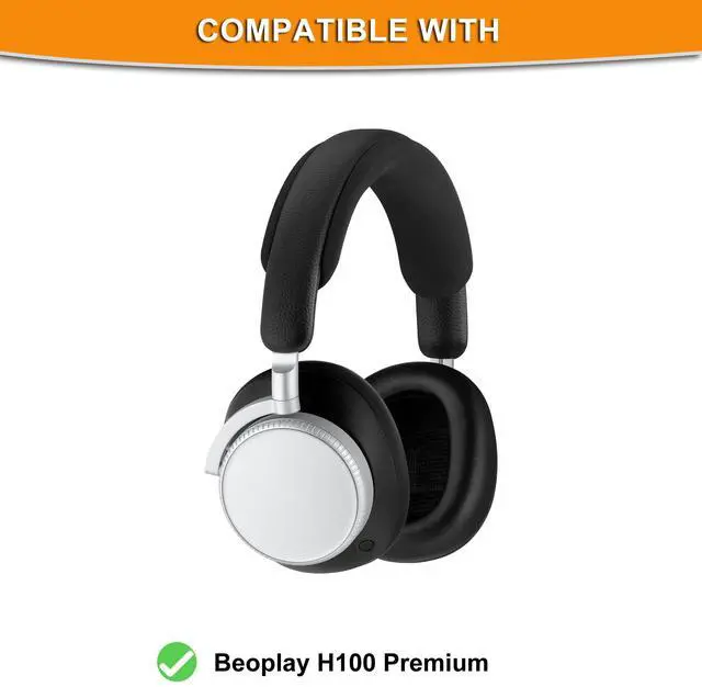 Alt view image 2 of 5 - Defean Lambskin Ear Pads Replacement Ear Cushions Compatible with Beoplay H100 Premium Wireless Active Noise Cancelling Over-Ear Headphones (Infinite Black)