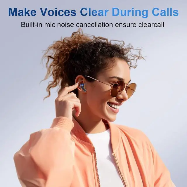 Alt view image 4 of 5 - SIXTHGU Ear Buds Wireless Earbuds Bluetooth 5.4 Headphones with 40H Playtime Touch Screen Earbuds, Call ENC Noise Active Noise Cancelling, in Ear Headphones for iPhone/Android (White)