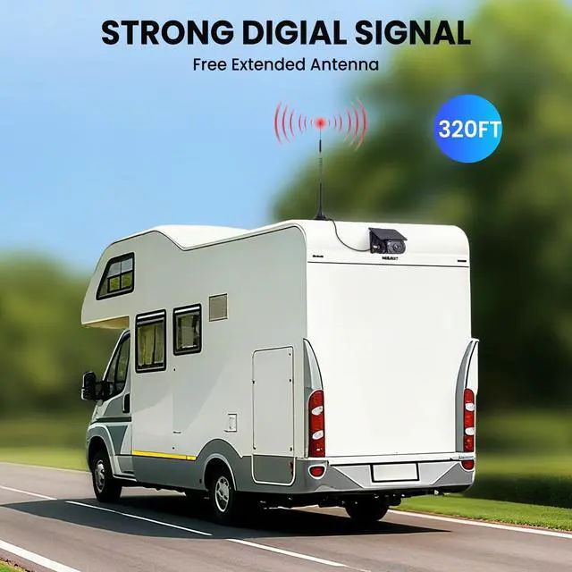 Alt view image 4 of 5 - RVSNAIL Magnetic Solar Wireless Backup Camera with 7" 1080P Monitor, 2 Backup Cam-Kit, Alarm Function, Night Vision,Easy Install, Trailer Back up Camera Systems for RV Truck Camper SUV