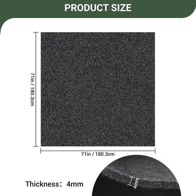 Alt view image 2 of 5 - Black Underfelt Carpet for Speaker, Sub Box Carpet, Auto, RV, Boat, Marine, Truck, Car Trunk Felt Fabric Material, Soft and Durable (Dark Grey, 71x71 inch)