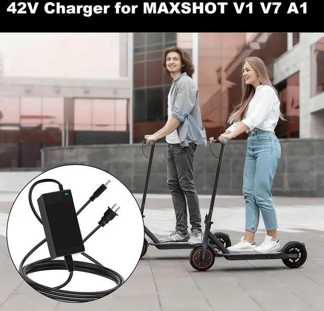Alt view image 4 of 5 - 42V Charger for MAXSHOT 36V Lithium-ion Battery Compatible with MAXSHOT V1 V7 A1 Battery Power Adapter Cord