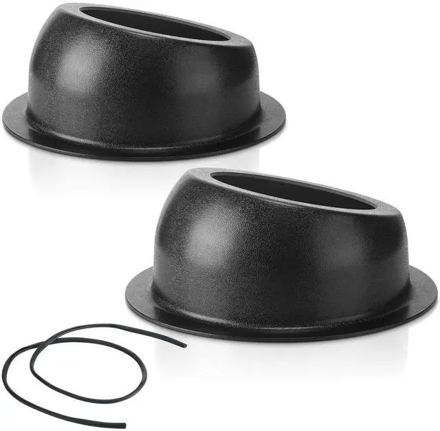 Main image of Amylove 2 Pcs Universal Angled Speaker Enclosures Boxes Pods Surface Mount with Rubber Strip for Install 6.5 Inch Speakers or Smaller Custom Mount Door Kick Panel Rear Deck (Black,Hole Cut)