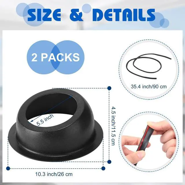 Alt view image 2 of 5 - Amylove 2 Pcs Universal Angled Speaker Enclosures Boxes Pods Surface Mount with Rubber Strip for Install 6.5 Inch Speakers or Smaller Custom Mount Door Kick Panel Rear Deck (Black,Hole Cut)
