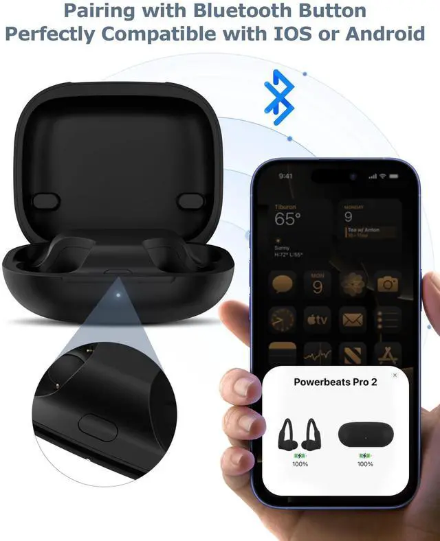 Alt view image 4 of 5 - XCZNAGS Charging Case Replacement for Powerbeats Pro 2: 600mAh Wireless Charging Case with Bluetooth Pairing & USB-C Cable