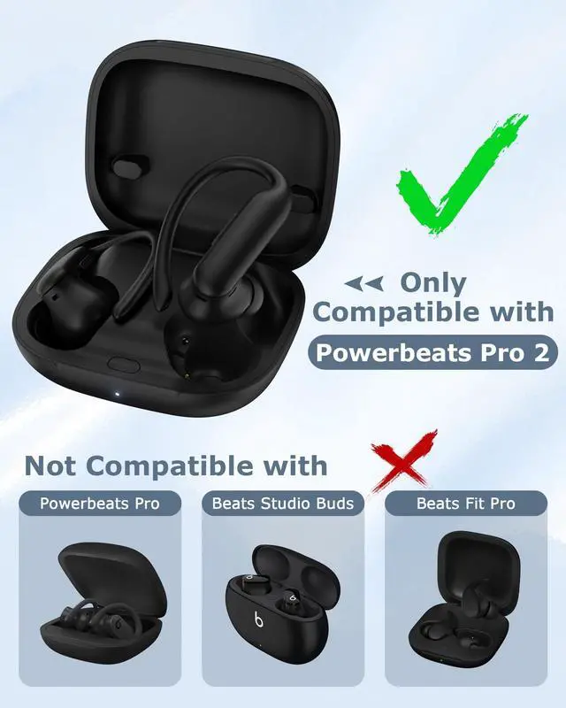 Alt view image 2 of 5 - XCZNAGS Charging Case Replacement for Powerbeats Pro 2: 600mAh Wireless Charging Case with Bluetooth Pairing & USB-C Cable