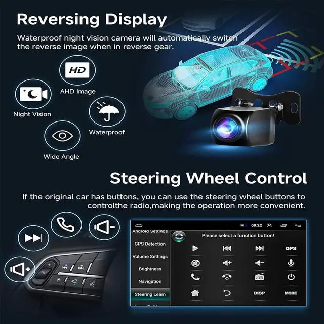 Alt view image 5 of 5 - Car Stereo Radio Fit for Cadillac CTS 2003-2007, 10" Touchscreen Car Radio Receivers with Carplay Android Auto GPS Head Unit Bluetooth WiFi Backup Camera - 2G+32GB