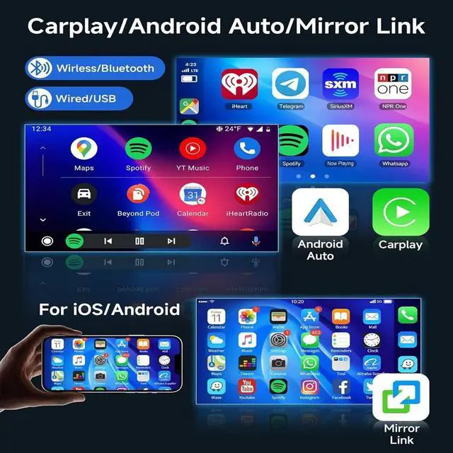 Alt view image 3 of 5 - Car Stereo Radio Fit for Cadillac CTS 2003-2007, 10" Touchscreen Car Radio Receivers with Carplay Android Auto GPS Head Unit Bluetooth WiFi Backup Camera - 2G+32GB